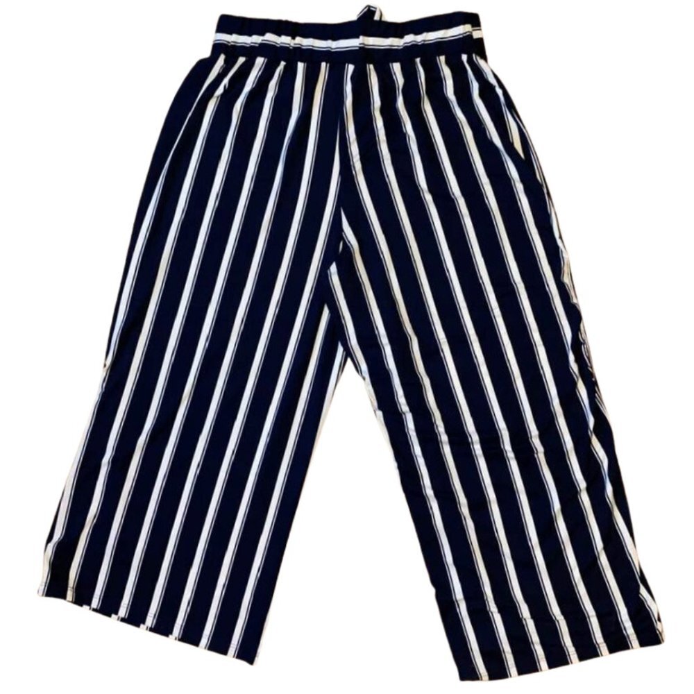 Double Take Wide Leg Nautical Stripe Palazzo Pants Medium - Picture 4 of 6